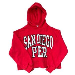 Zara San Diego Pier Red Cropped Hoodie Youth Size 9-10